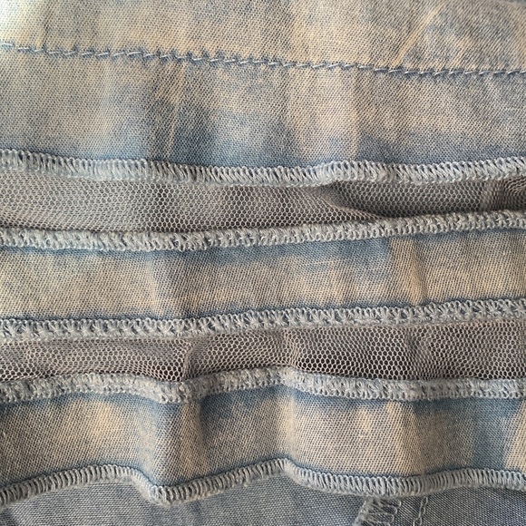 Flouncy Chambray Skirt with Flutter Hem 8 - Picture 8 of 9